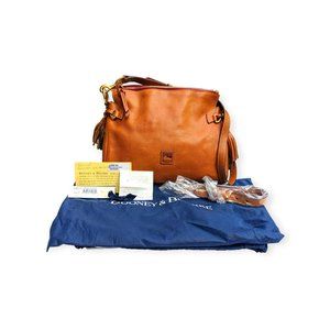 NWT Natural Leather Shoulder Bag Hobo Zip Top Dust Bag Paperwork